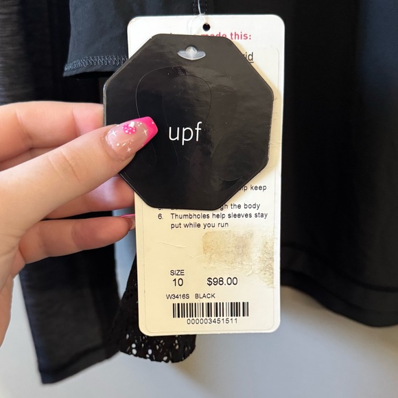 Lululemon (NWT) Sun runner Hybrid 1/4 zip pullover long sleeve grey ruffle top - Picture 6 of 7